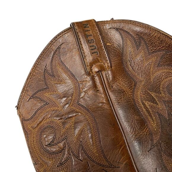 JUSTIN Stampede Western Boots Brown Size 9 D main image 7